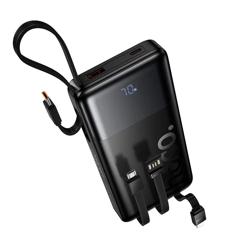 Externe Batterie HOCO J156 Founder, 10000mAh, 22,5W, QC + PD, 1 x Lightning - 1 x microUSB - 1 x USB-A - 2 x USB-C, Schwarz
