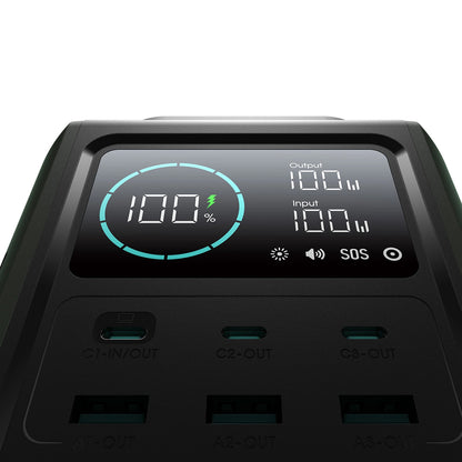 Joyroom JR-PBF10 External Battery, 75000mAh, 100W, QC + PD, 3 x USB-A - 3 x USB-C, Green