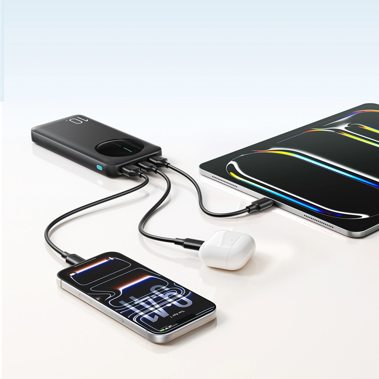 Externe Batterie Joyroom JR-PBF12 Pro, 10000mAh, 22,5W, QC + PD, 1 x USB-C - 2 x USB-A, Schwarz