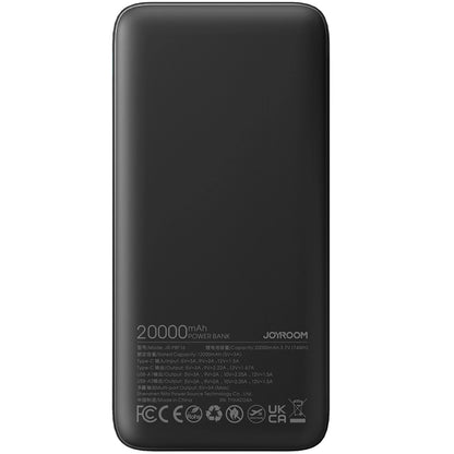 Externer Akku Joyroom JR-PBF16, 20000 mAh, 22,5 W, QC + PD, 1 x USB-C – 2 x USB-A, Schwarz