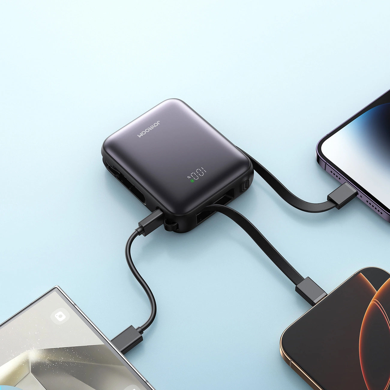 Externer Akku Joyroom JR-PBF27, 10000mAh, 22.5W, QC + PD, 1 x Lightning - 2 x USB-C, Schwarz