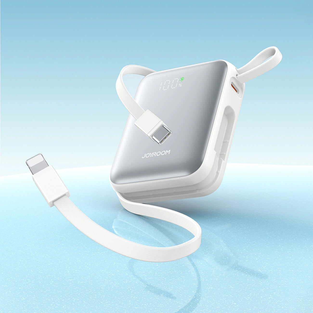 Externer Akku Joyroom JR-PBF27, 10000mAh, 22.5W, PD, 1 x Lightning - 2 x USB-C, Weiß