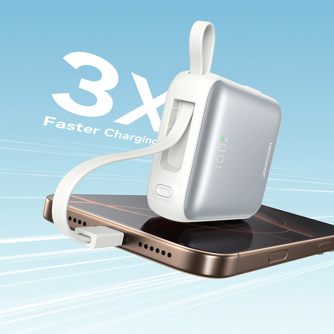 Externer Akku Joyroom JR-PBF27, 10000mAh, 22.5W, PD, 1 x Lightning - 2 x USB-C, Weiß
