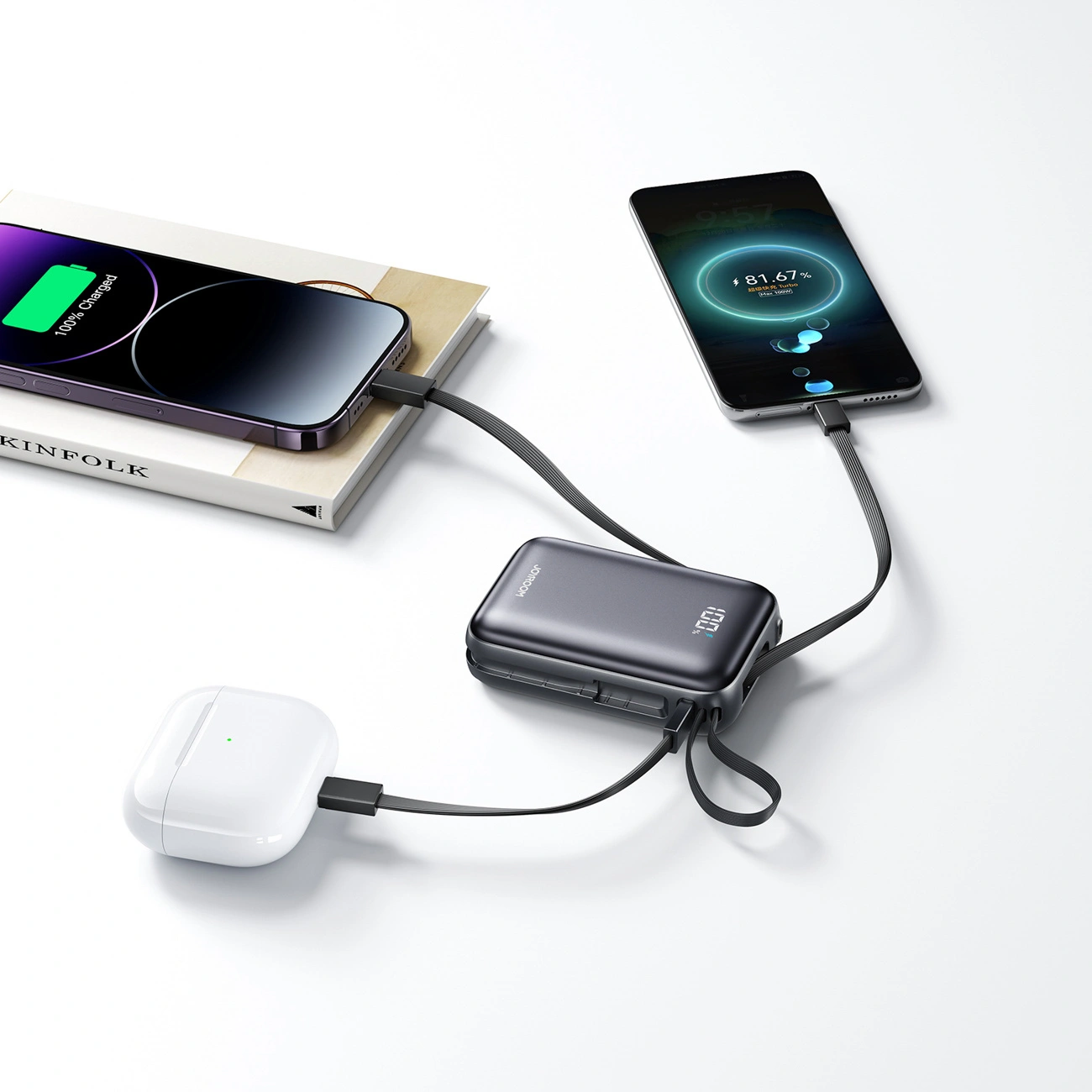 Externer Akku Joyroom JR-PBF29, 20000mAh, 22.5W, QC + PD, 1 x Lightning - 2 x USB-C, Schwarz
