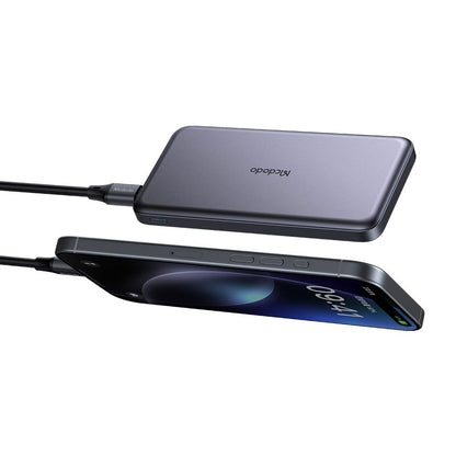 Externer Wireless-Akku McDodo MC-3781 Meta, 10000mAh, 20W, PD + FQI, 1 x QI - 2 x USB-C, Schwarz