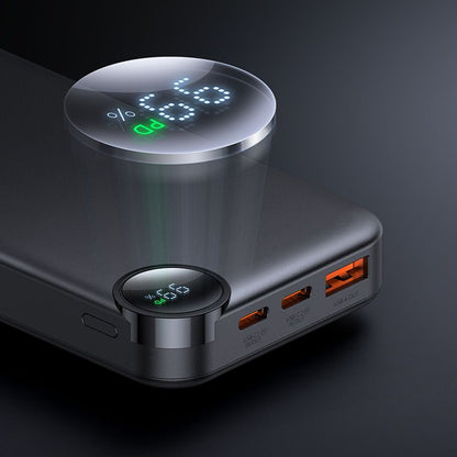 Externer Akku McDodo MC-3850 Display, 10000mAh, 30W, QC + PD, 1 x USB-A - 2 x USB-C, Schwarz