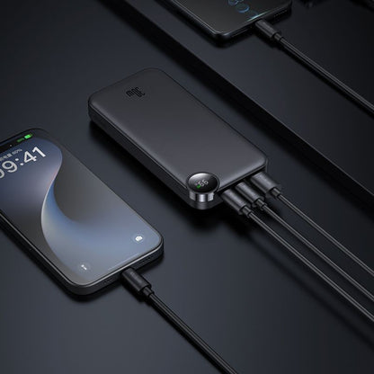 Externer Akku McDodo MC-3850 Display, 10000mAh, 30W, QC + PD, 1 x USB-A - 2 x USB-C, Schwarz