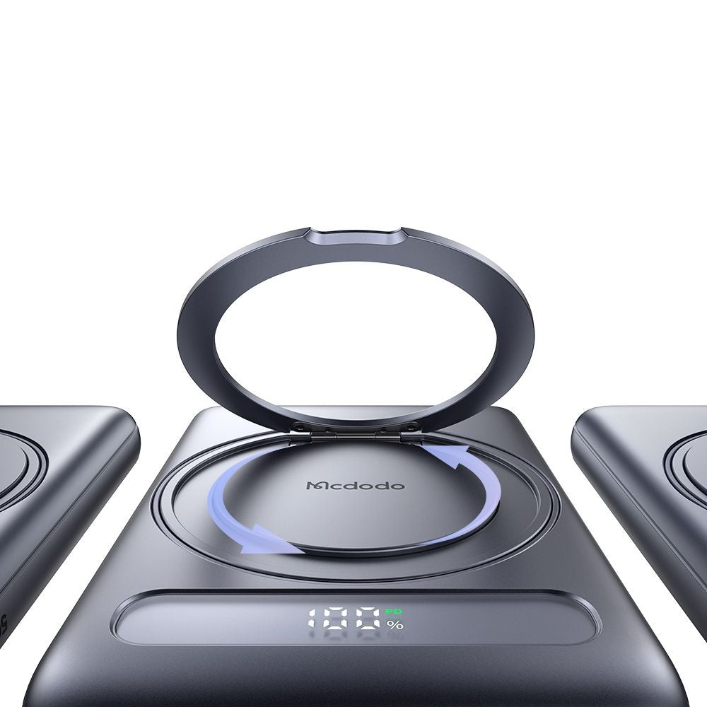 McDodo MC-8361 Meta Wireless External Battery, 5000mAh, 20W, PD + FQI, 1 x QI - 1 x USB-C, Gray