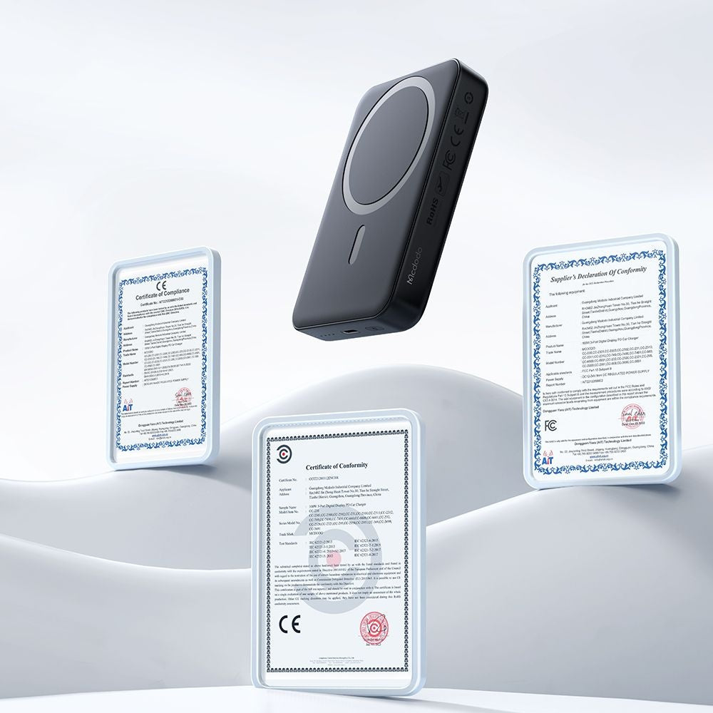 Externer Wireless-Akku McDodo MC-4261 Ambilight, 10000mAh, 20W, PD + FQI, 1 x QI - 1 x USB-C, Schwarz