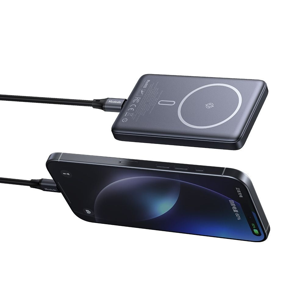 Externer Wireless-Akku McDodo MC-4651 Meta, 10000mAh, 20W, PD + FQI, 1 x QI - 1 x USB-C, Schwarz