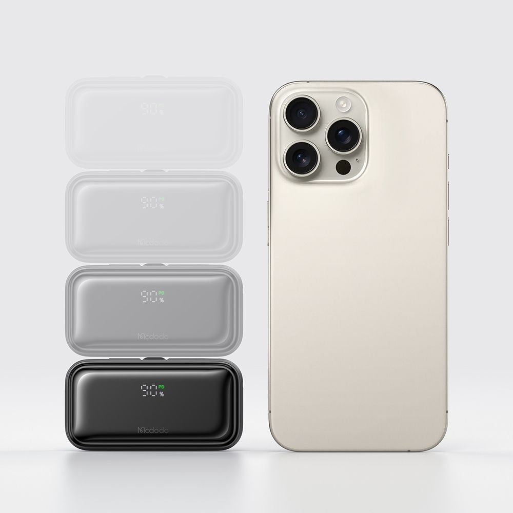 Externer Akku McDodo MC-7800 Freekit, 5000mAh, 22.5W, PD, 1 x Lightning - 2 x USB-C, Schwarz