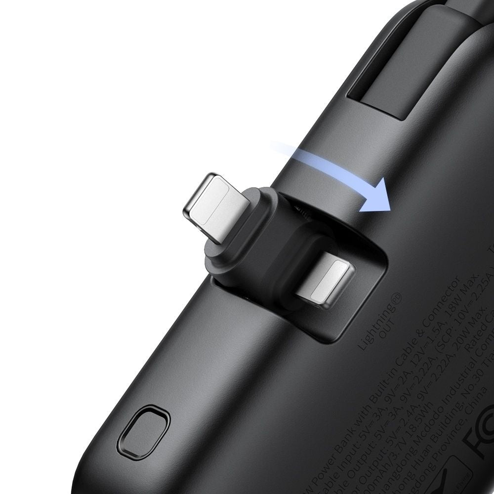 Externer Akku McDodo MC-7800 Freekit, 5000mAh, 22.5W, PD, 1 x Lightning - 2 x USB-C, Schwarz