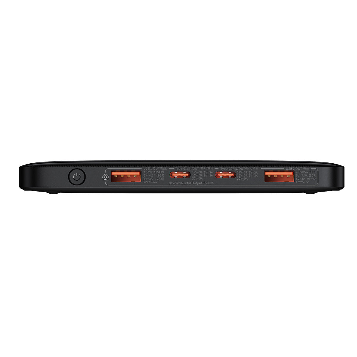 Baseus Blade Ultradünner externer Akku, 20000 mAh, 100 W, QC + PD, 2 x USB-A – 2 x USB-C, Schwarz PPBL000201