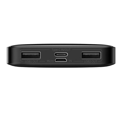 Baseus Bipow Externer Akku, 10000 mAh, 15 W, 1 x USB-C – 2 x USB-A, Schwarz PPBD050001