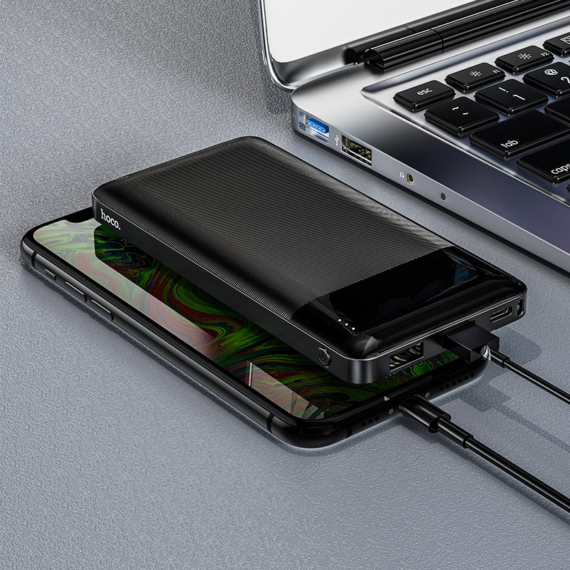 HOCO J72 External Battery, 10000mAh, 10W, 2 x USB-A, Black