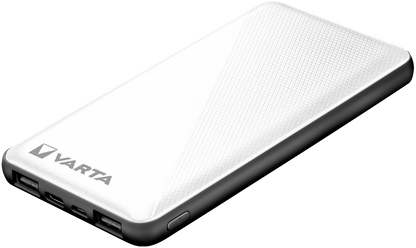 Varta Energy Externer Akku, 10000 mAh, 15 W, 2 x USB-A – 1 x USB-C, Weiß