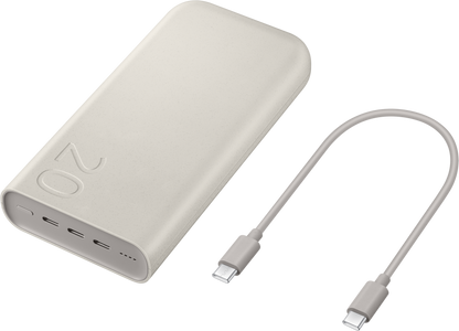 Externer Samsung-Akku, 20.000 mAh, 45 W, PD, 3 x USB-C, Beige EB-P4520XUEGEU