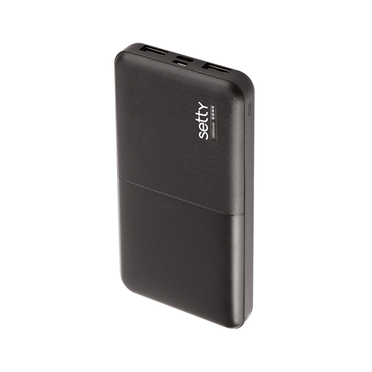 Setty Externer Akku, 10000mAh, 10W, 2 x USB-A, Schwarz