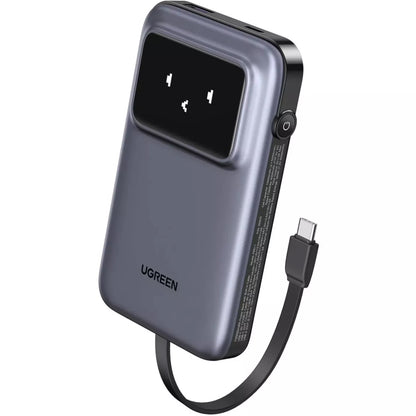 Externer Akku UGREEN PB511 Uno, 10000mAh, 30W, QC + PD, 1 x USB-A - 2 x USB-C, Grau