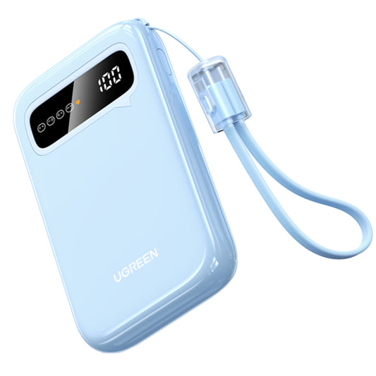 Externer Akku UGREEN PB522, 10000mAh, 20W, QC + PD, 1 x USB-A - 1 x USB-C, Blau