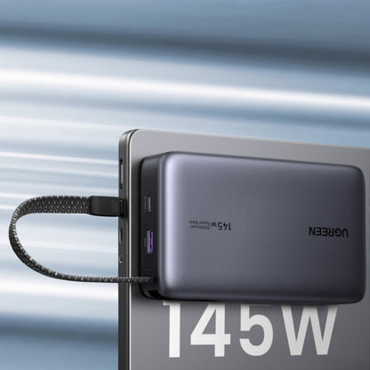 UGREEN PB551 External Battery (55992), 20000mAh, 145W, QC + PD, 1 x USB-A - 2 x USB-C, Gray