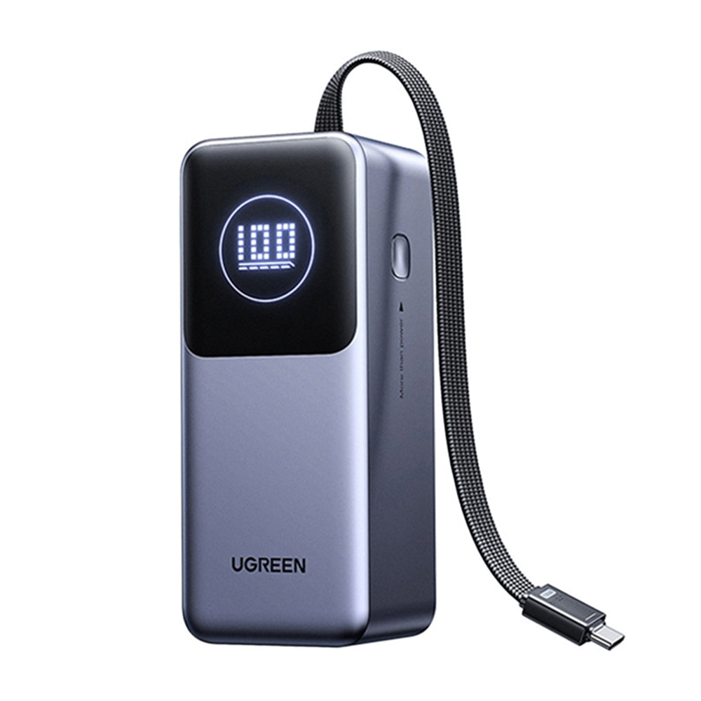 Externer Akku UGREEN PB723, 20000mAh, 130W, QC + PD, 1 x USB-A - 2 x USB-C, Grau