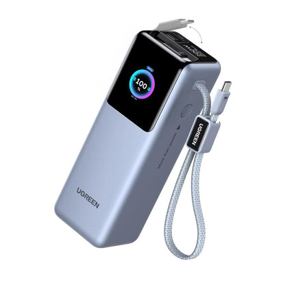Externe Batterie UGREEN PB728 (75702B), 25000mAh, 200W, QC + PD, 1 x USB-A - 3 x USB-C, Grau