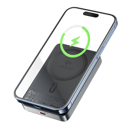 Externer Wireless Akku Acefast M11, 10000mAh, 30W, PD + FQI, 1 x QI - 1 x USB-C, Schwarz
