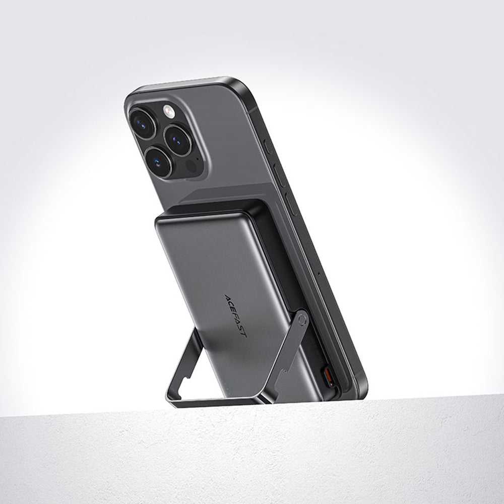 Externer Wireless Akku Acefast M17, 10000mAh, 22.5W, PD + FQI, 1 x QI - 1 x USB-C, Schwarz