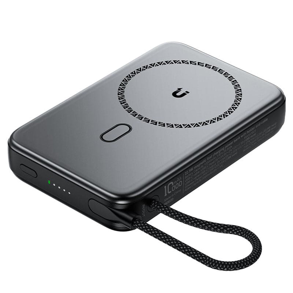 Acefast M24 Wireless External Battery, 10000mAh, 22.5W, PD + FQI, 1 x QI - 2 x USB-C, Gray