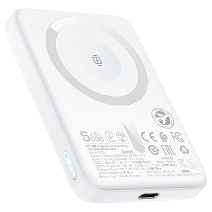 Externer Wireless Akku Acefast M25, 5000mAh, 20W, PD + FQI, 1 x QI - 1 x USB-C, Weiß