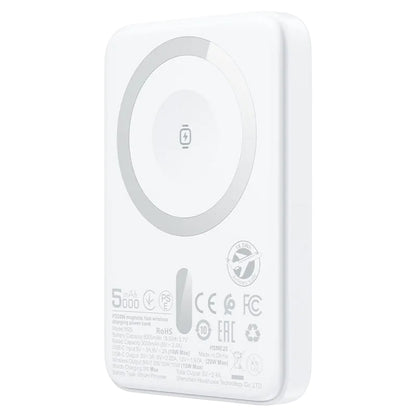 Externer Wireless Akku Acefast M25, 5000mAh, 20W, PD + FQI, 1 x QI - 1 x USB-C, Weiß