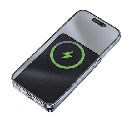 Acefast M8 Wireless External Battery, 5000mAh, 18W, PD + FQI, 1 x QI - 1 x USB-C, Black