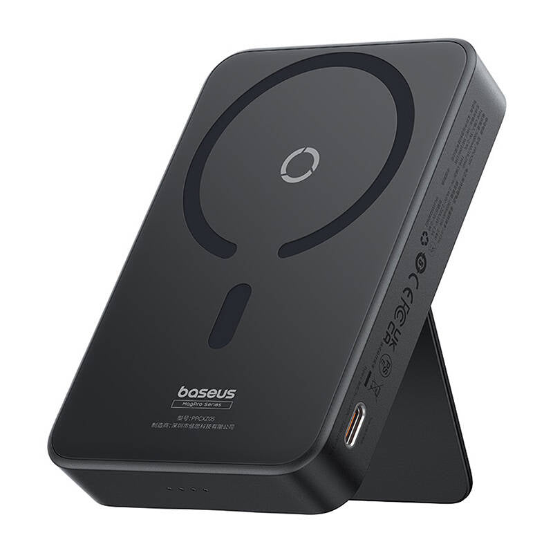 Baseus MagPro PPCXZ05 Wireless External Battery, 5000mAh, 20W, PD + FQI, 1 x QI - 1 x USB-C, Black P10064101123-00
