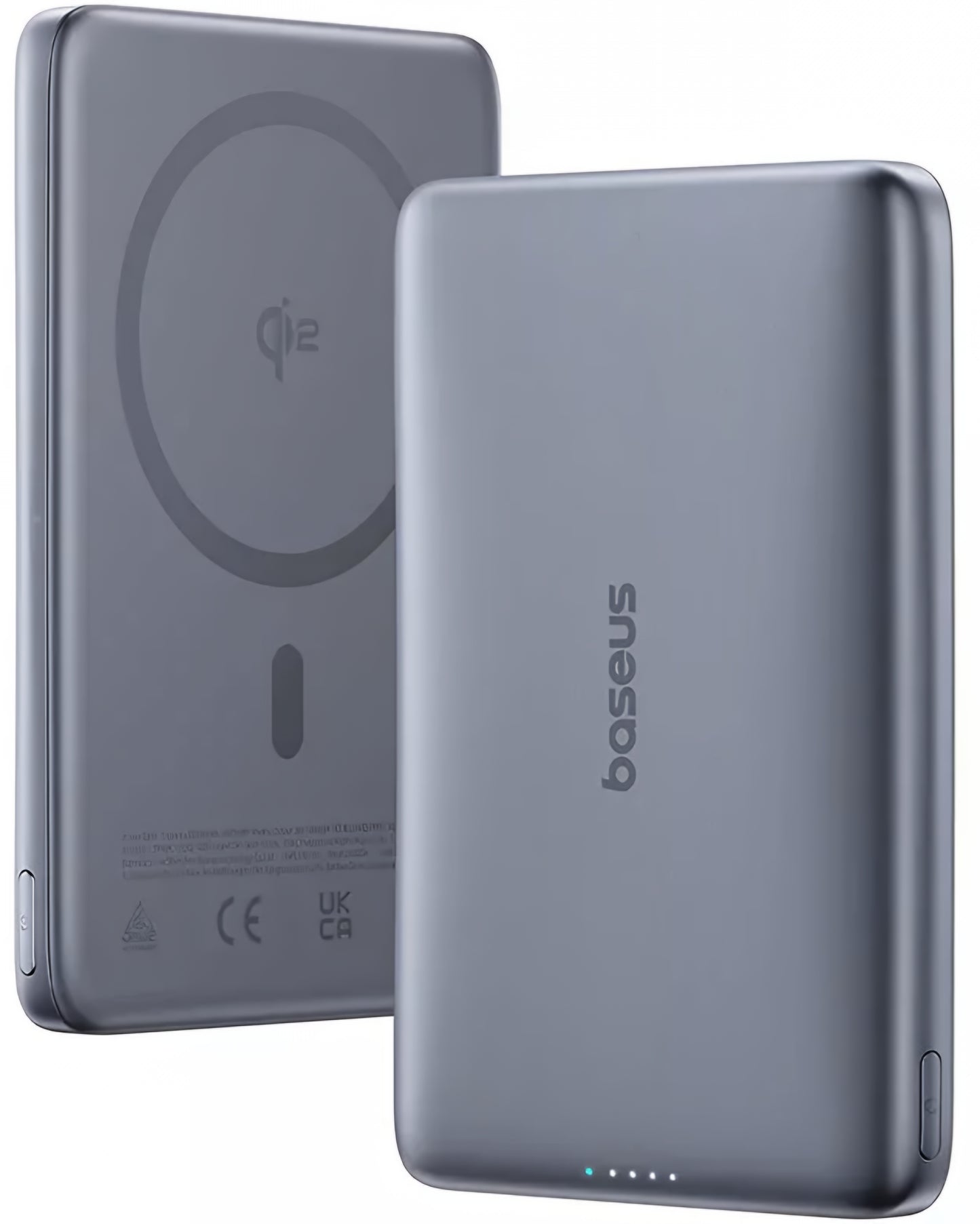 Externer Wireless-Akku Baseus PicoGo AM41, 10000mAh, 27W, PD + FQI, 1 x QI - 1 x USB-C, Grau E0027200