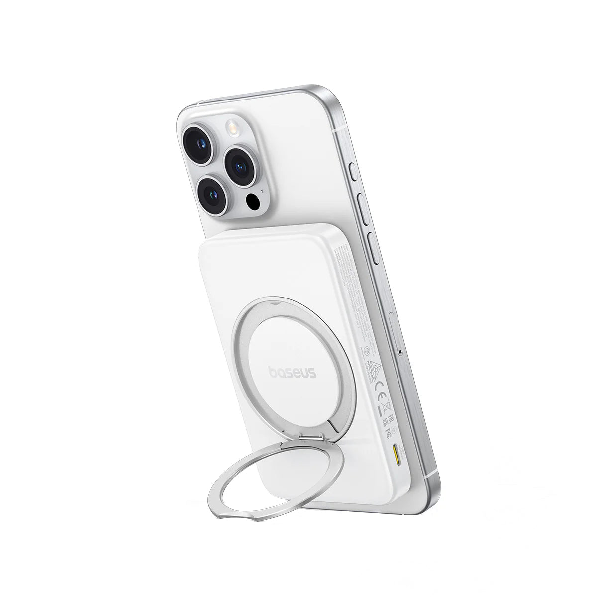 Externer Wireless-Akku Baseus PicoGo, 5000mAh, 20W, PD + FQI, 1 x QI - 1 x USB-C, Weiß P10076800213-01