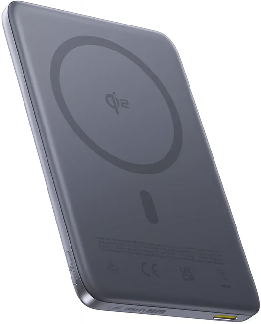 Externer Wireless-Akku Baseus PicoGo AM41, 10000mAh, 27W, PD + FQI, 1 x QI - 1 x USB-C, Grau E0027200