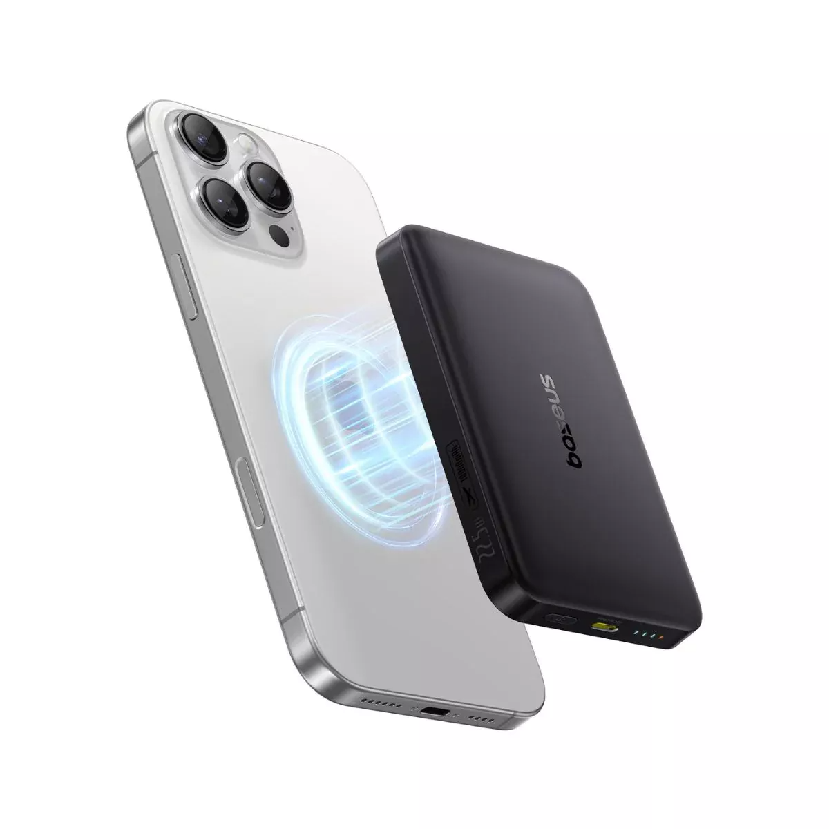 Externer Wireless-Akku Baseus Enerfill FM12, 10000mAh, 22.5W, PD + FQI, 1 x QI - 1 x USB-C, Schwarz E0028500