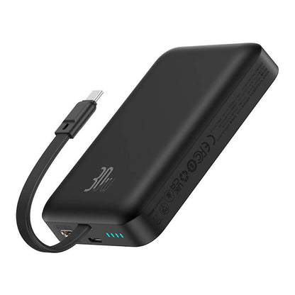Externer Akku Wireless Baseus Magnetic Mini, 10000mAh, 30W, PD + FQI, 1 x QI - 2 x USB-C, Schwarz P1002210B113-00