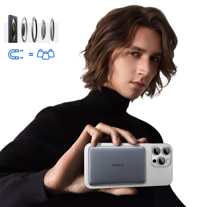 Externer Wireless-Akku Baseus PicoGo AM41, 5000mAh, 20W, PD + FQI, 1 x QI - 1 x USB-C, Grau P1007680C813-00