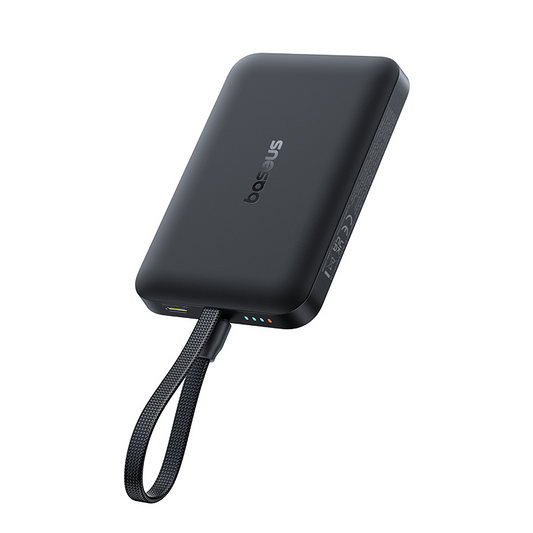 Baseus EnerFill FM11 kabellose Powerbank, 10000 mAh, 30 W, PD + FQI, 1 x Qi – 2 x USB-C, Schwarz E0028904