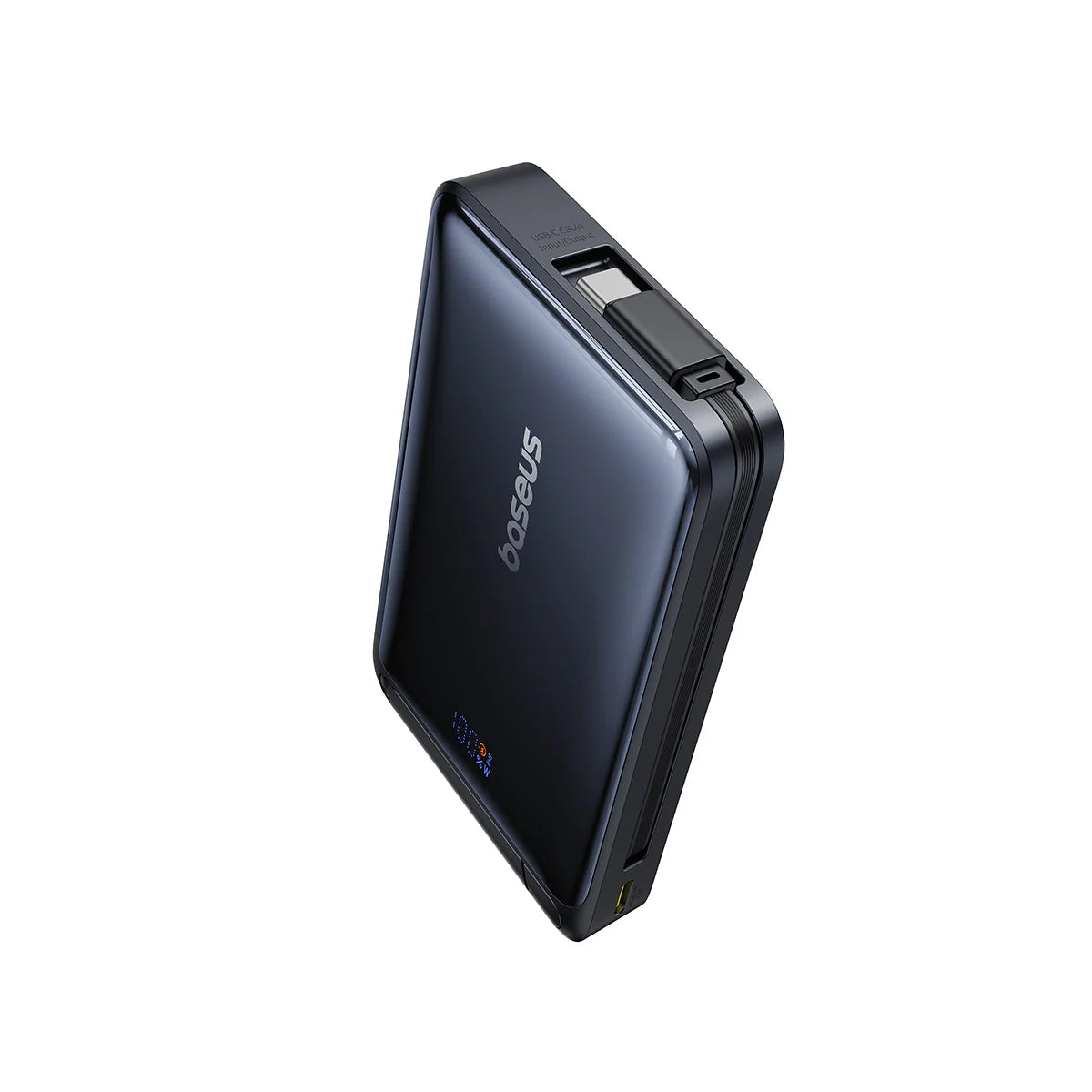 Externer Wireless-Akku Baseus Nomos, 10000mAh, 45W, PD + FQI, 1 x QI - 2 x USB-C, Schwarz P10078800123-00
