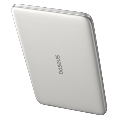 Externer Wireless-Akku Baseus PicoGo AM41, 5000mAh, 20W, PD + FQI, 1 x QI - 1 x USB-C, Beige