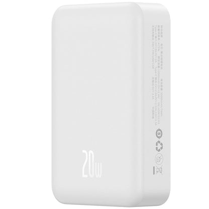 Baseus Magnetic Mini Wireless Externer Akku, 20000 mAh, 20 W, PD + FQI, 1 x QI – 1 x USB-C, Weiß PPCX150002