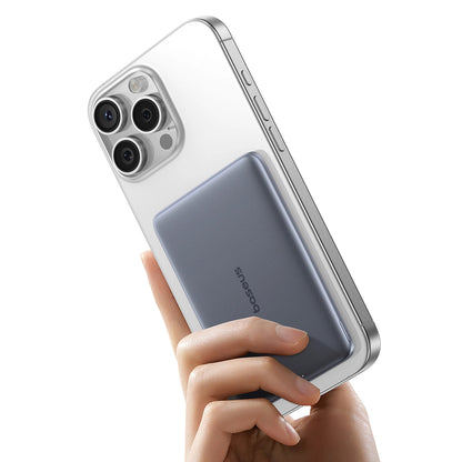 Externer Wireless-Akku Baseus PicoGo AM41, 5000mAh, 20W, PD + FQI, 1 x QI - 1 x USB-C, Grau P1007680C813-00