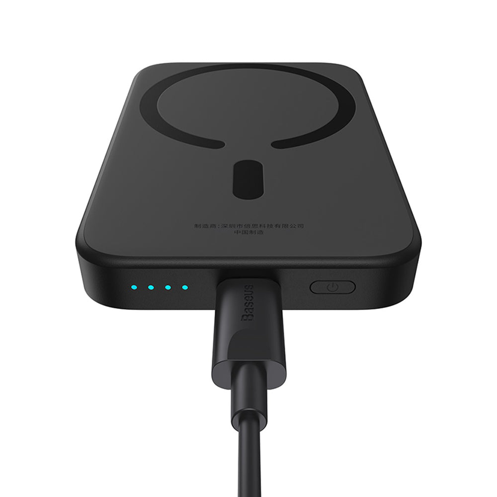 Externer Wireless-Akku Baseus Mini Air, 6000mAh, 20W, PD + FQI, 1 x QI - 1 x USB-C, Schwarz P10059002113-00