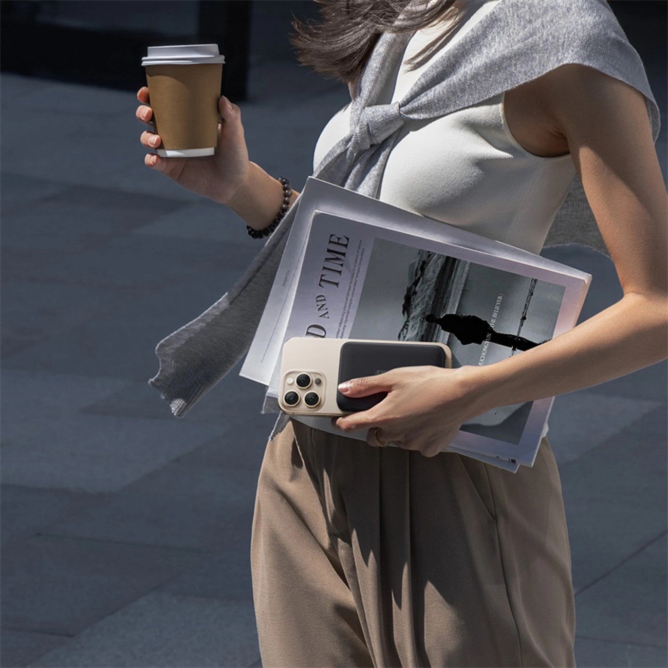 Externer Wireless-Akku Baseus EnerFill FM11 Ultra-Mini, 10000mAh, 22.5W, PD + FQI, 1 x QI - 1 x USB-C, Schwarz P1008210E123-00