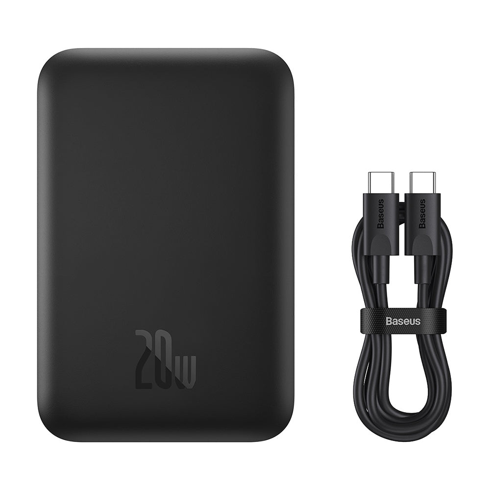 Externer Wireless-Akku Baseus Mini Air, 6000mAh, 20W, PD + FQI, 1 x QI - 1 x USB-C, Schwarz P10059002113-00