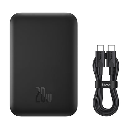 Externer Wireless-Akku Baseus Mini Air, 6000mAh, 20W, PD + FQI, 1 x QI - 1 x USB-C, Schwarz P10059002113-00