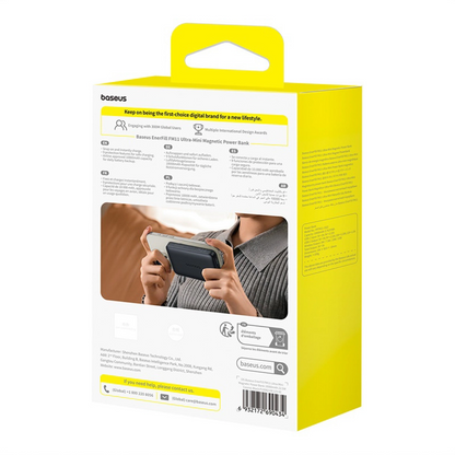 Externer Wireless-Akku Baseus EnerFill FM11 Ultra-Mini, 10000mAh, 22.5W, PD + FQI, 1 x QI - 1 x USB-C, Schwarz P1008210E123-00